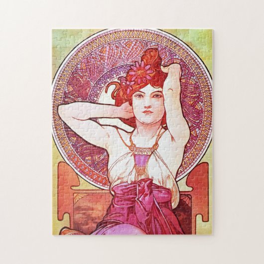 Alphonse Mucha Amethyst Floral Art Nouveau Legpuzzel (Verticaal)