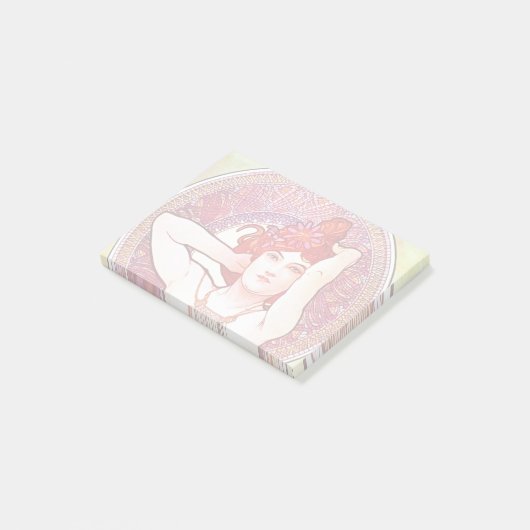 Alphonse Mucha Amethyst Floral  Art Nouveau Post-it® Notes (Schuin)