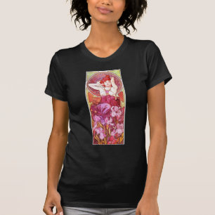 Alphonse Mucha Amethyst Floral  Art Nouveau T-shirt