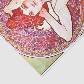 Alphonse Mucha Amethyst Floral  Art Nouveau Tissuepapier (Detail)