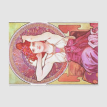 Alphonse Mucha Amethyst Floral  Art Nouveau