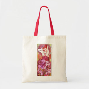 Alphonse Mucha Amethyst Floral  Art Nouveau Tote Bag