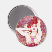 Alphonse Mucha Amethyst Magnet (Voorkant / Achterkant)