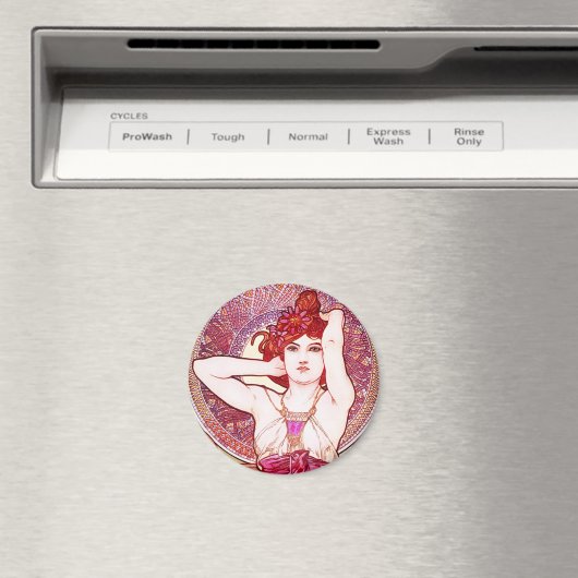 Alphonse Mucha Amethyst Magnet (Insitu (Vaatwasser))