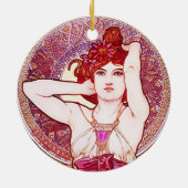 Alphonse Mucha Amethyst Ornament (Achterkant)