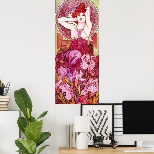 Alphonse Mucha Amethyst Poster (Thuiskantoor)