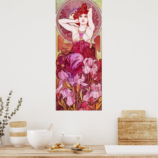 Alphonse Mucha Amethyst Poster (Keuken)