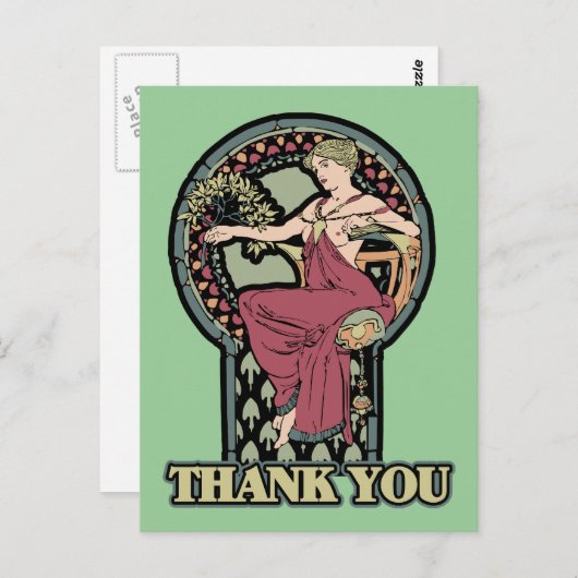 Alphonse Mucha Art Briefkaart (Voorkant / Achterkant)