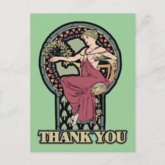 Alphonse Mucha Art Briefkaart (Voorkant)