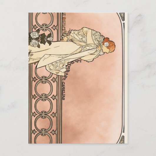 Alphonse Mucha Art Deco Briefkaart (Voorkant)