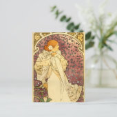 Alphonse Mucha Art Deco Briefkaart (Staand voorkant)
