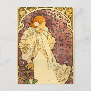 Alphonse Mucha Art Deco Briefkaart