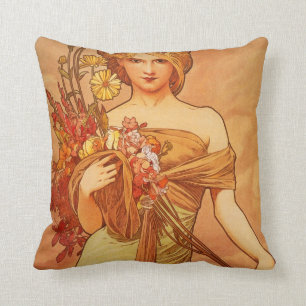Alphonse Mucha Art Deco Kussen