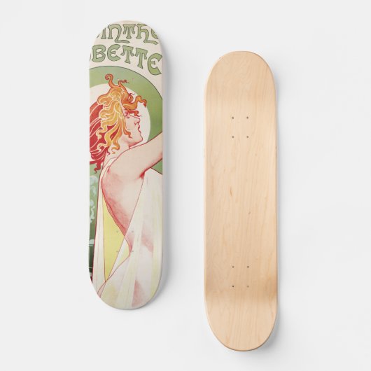 Alphonse Mucha Art Deco Persoonlijk Skateboard (Voorkant)
