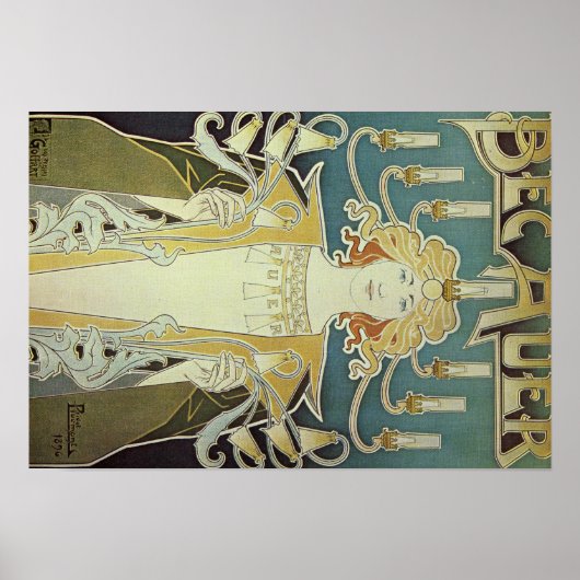 Alphonse Mucha Art Deco Poster (Voorkant)
