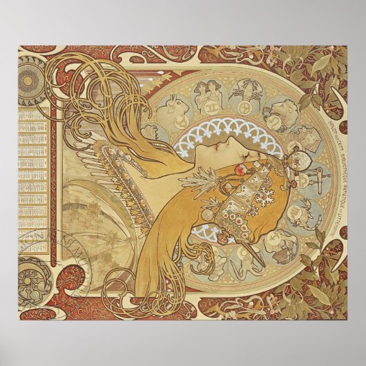 Alphonse Mucha Art Deco Poster (Voorkant)