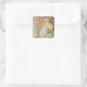 Alphonse Mucha Art Deco Vierkante Sticker (Tas)