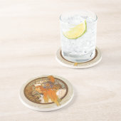 Alphonse Mucha Art Deco Zandsteen Onderzetter (Zijkant)