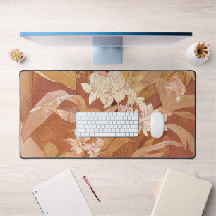 Alphonse Mucha Art Nouveau bloemdetail Bureaumat