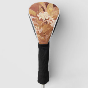 Alphonse Mucha Art Nouveau bloemdetail Golfheadcover