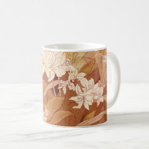 Alphonse Mucha Art Nouveau Bloemdetail Koffiemok