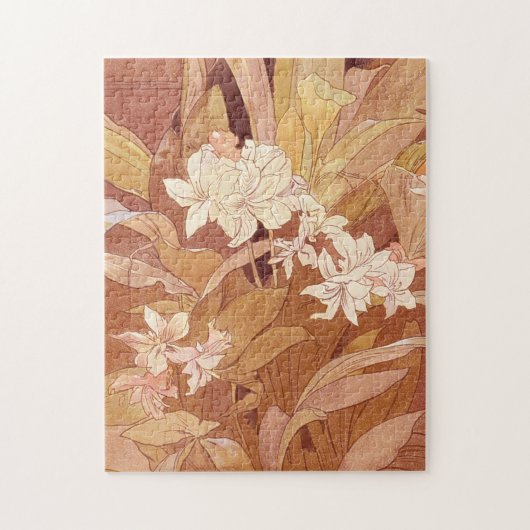Alphonse Mucha Art Nouveau bloemdetail Legpuzzel (Verticaal)