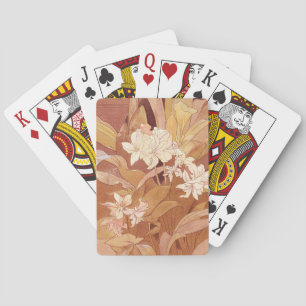 Alphonse Mucha Art Nouveau Bloemdetail Pokerkaarten