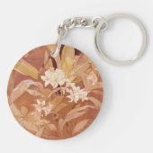 Alphonse Mucha Art Nouveau bloemdetail Sleutelhanger (Achterkant)