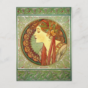 Alphonse Mucha Art Nouveau Briefkaart