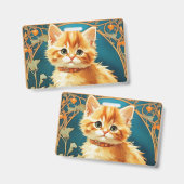 Alphonse Mucha Art Nouveau Cat Badge (Voor- en achterkant)