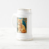 Alphonse Mucha Art Nouveau Cat Bierpul (Voorkant links)