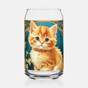 Alphonse Mucha Art Nouveau Cat Blikvorm Glas