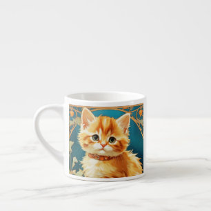 Alphonse Mucha Art Nouveau Cat Espresso Kop