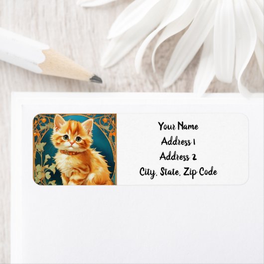 Alphonse Mucha Art Nouveau Cat Etiket (Insitu)