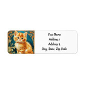 Alphonse Mucha Art Nouveau Cat Etiket (Voorkant)