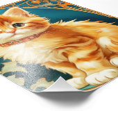 Alphonse Mucha Art Nouveau Cat Foto Afdruk (Hoek)