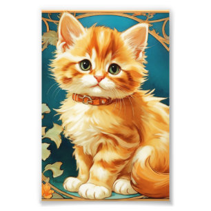 Alphonse Mucha Art Nouveau Cat Foto Afdruk