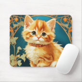 Alphonse Mucha Art Nouveau Cat Muismat (Met muis)