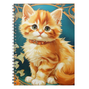 Alphonse Mucha Art Nouveau Cat Notitieboek