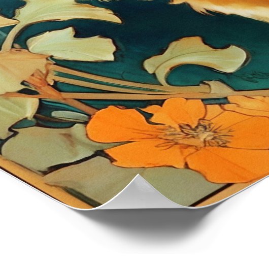 Alphonse Mucha Art Nouveau Cat Poster (Hoek)