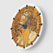 Alphonse Mucha Art Nouveau Clock Grote Klok (Hoek)