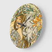 Alphonse Mucha Art Nouveau Clock Grote Klok (Hoek)