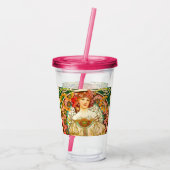 Alphonse Mucha Art Nouveau Daydrodroom Acryl Drinkbeker (Achterkant)