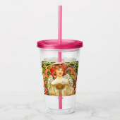 Alphonse Mucha Art Nouveau Daydrodroom Acryl Drinkbeker (Voorkant)