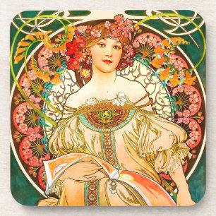 Alphonse Mucha Art Nouveau Daydrodroom Bier Onderzetter