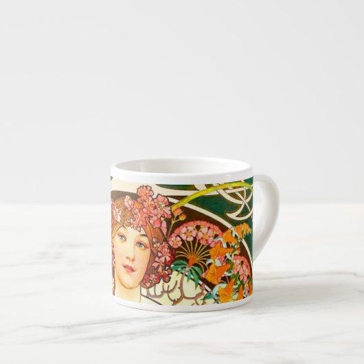 Alphonse Mucha Art Nouveau Daydrodroom Espresso Kop (Voorkant rechts)