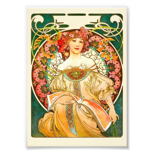 Alphonse Mucha Art Nouveau Daydrodroom Foto Afdruk (Voorkant)