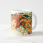 Alphonse Mucha Art Nouveau Daydrodroom Grote Koffiekop (Voorkant rechts)
