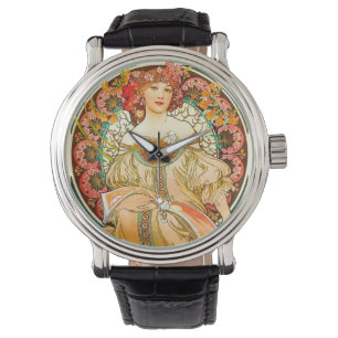 Alphonse Mucha Art Nouveau Daydrodroom Horloge