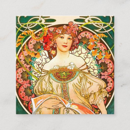 Alphonse Mucha Art Nouveau Daydrodroom Informatiekaartje (Voorkant)